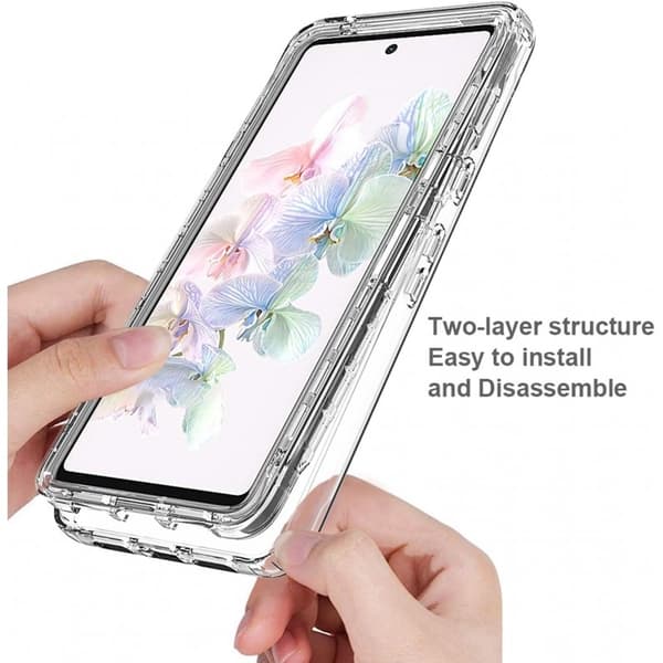 Google Pixel 7a Heltäckande Premium 3D Skal 3in1 ThreeSixty Clear