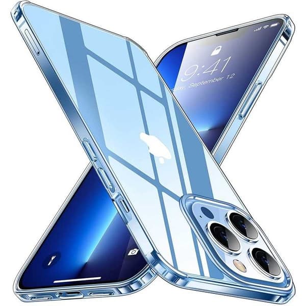 iPhone 13 Pro Max iskuja vaimentava silikonikotelo Simple Transparent