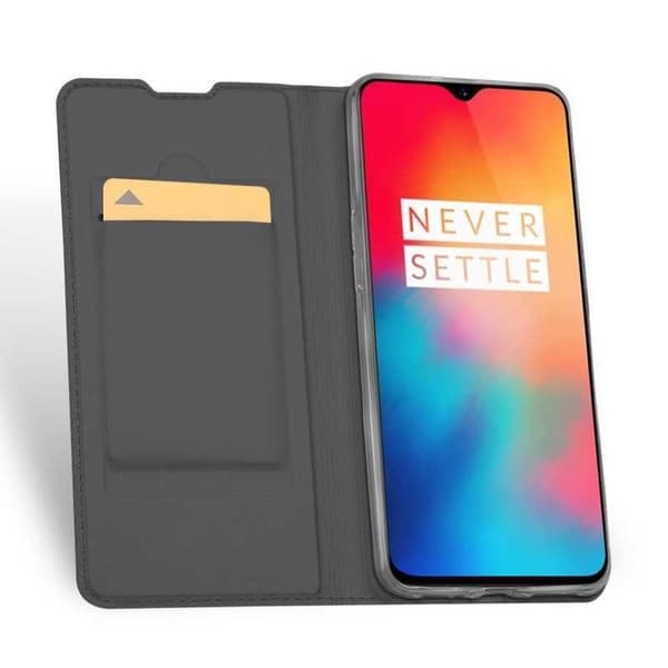 OnePlus 6T Flip Case Smooth -korttipaikka Svart