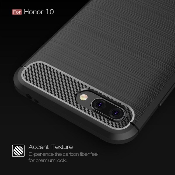 Huawei Honor 10 Stöttåligt Stötdämpande Skal SlimCarbon Svart