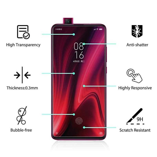 Xiaomi Mi 9T Karkaistu lasi 0,26mm 2,5D 9H Transparent