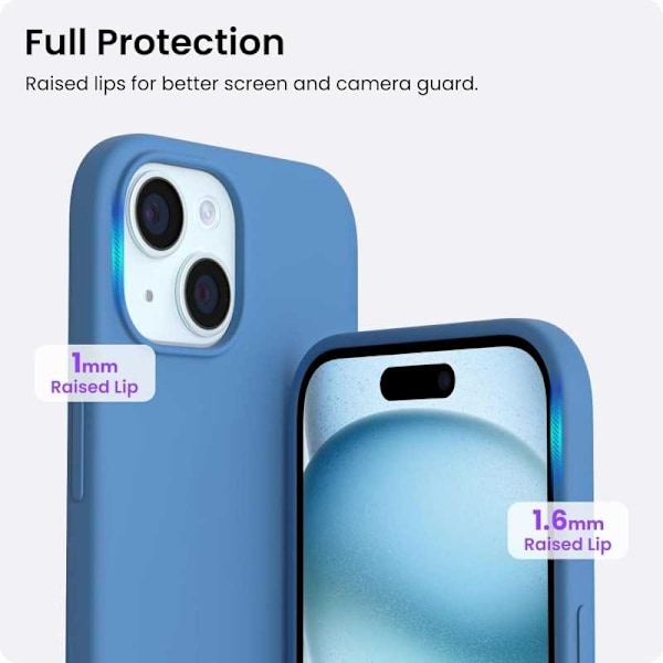 Kuminen iskunkestävä kotelo iPhone 15 Plus - Sininen