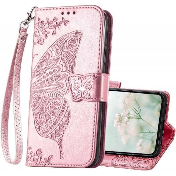 Samsung A25 5G Pung-etui PU-læder 4-LOMMES Motiv Sommerfugl