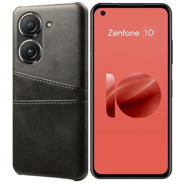 Zenfone 10 5G Stötdämpande Korthållare Retro V2 Svart