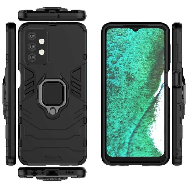 Samsung A32 5G iskunkestävä kotelo ThinArmor sormustelineellä Black