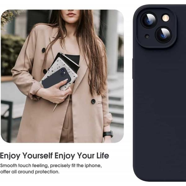iPhone 14 Kuminen Shell Liquid - Musta
