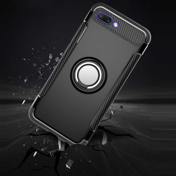 Honor 10 Praktisk stødsikker taske med ringholder V2 Svart