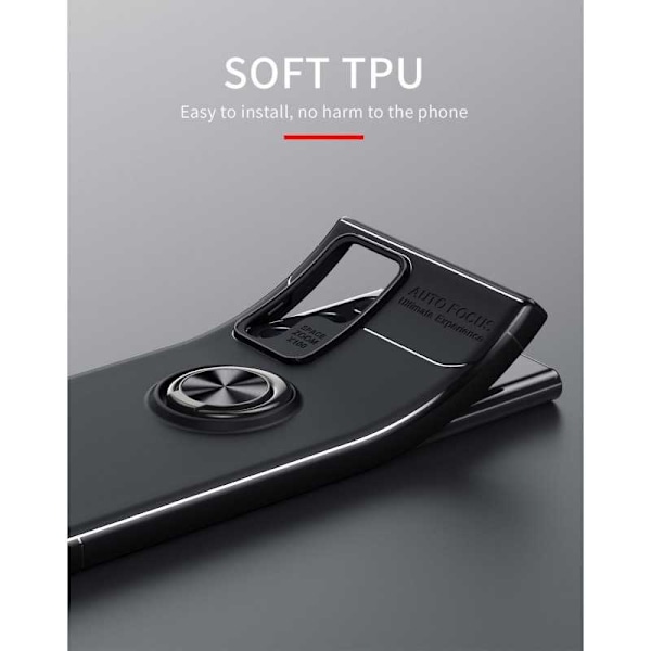 Samsung S22 Ultra Praktisk Stöttåligt Skal med Ringhållare V3 Svart