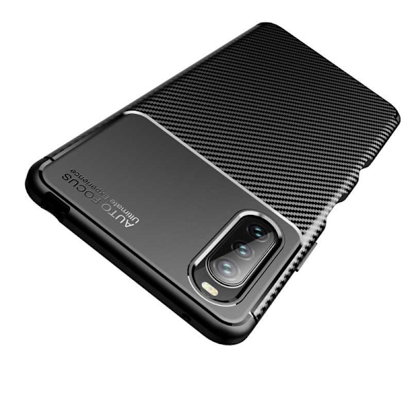 Xperia 10 III Stöttåligt Slimmat Skal FullCarbon V4 Svart