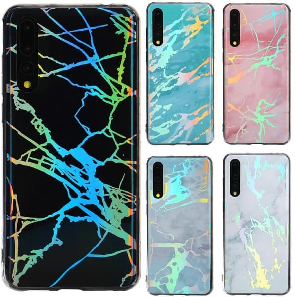 Huawei P20 Pro stødabsorberende marmorcover Lazr Svart