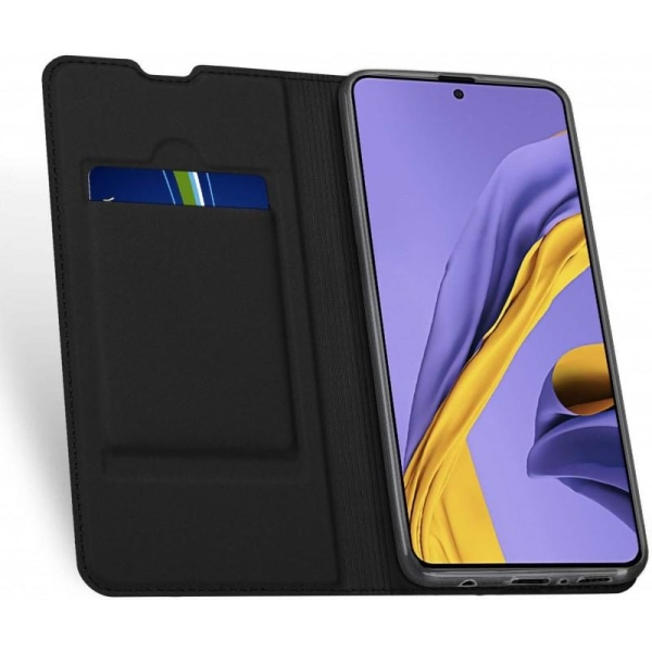 Samsung Galaxy A51 Exclusive Flip Case Smooth-kortspor Black
