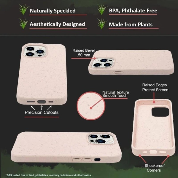 iPhone 12 Mini Iskunkestävä ympäristöystävällinen matkapuhelinko Svart