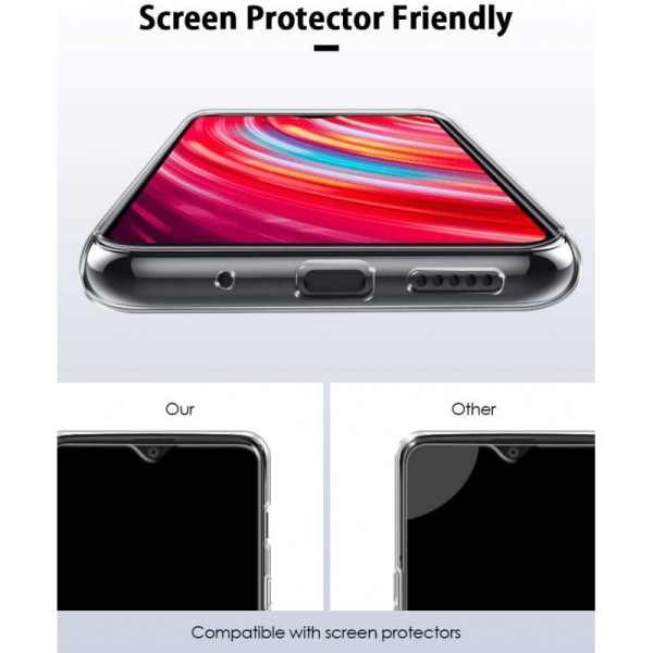 Xiaomi Redmi Note 8 iskuja vaimentava silikonikotelo Simple Transparent