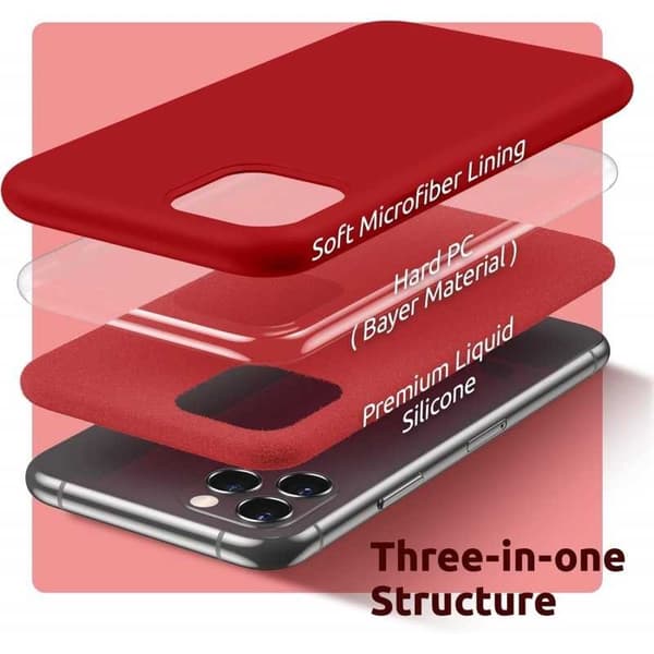 Kuminen iskunkestävä kotelo iPhone 11 Pro - PUNAINEN