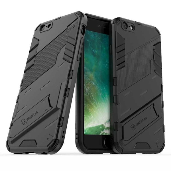 iPhone 6S Plus iskunkestävä kotelo jalustalla ThinArmor V2 Black