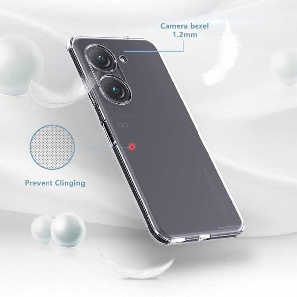 Zenfone 10 5G Stöttåligt Genomskinligt Skal Simple Transparent