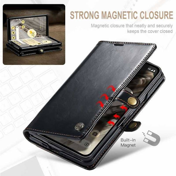 CaseMe Slim Retro Wallet Case RFID-beskyttelse Samsung Galaxy Z Fold 5 Black