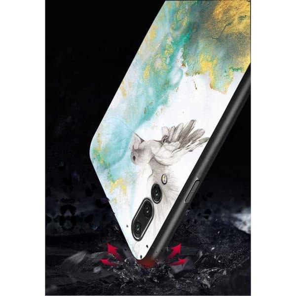 Huawei P20 Pro Marble Shell 9H Glass Back Glassback V2 White Variant 2