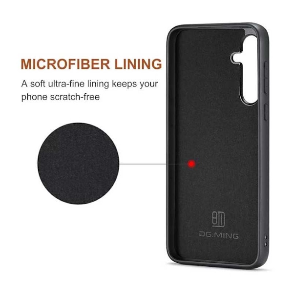 8-FACK Samsung S23 FE Stöttåligt Skal med Magnetisk Korthållare DG.MING Detach Svart