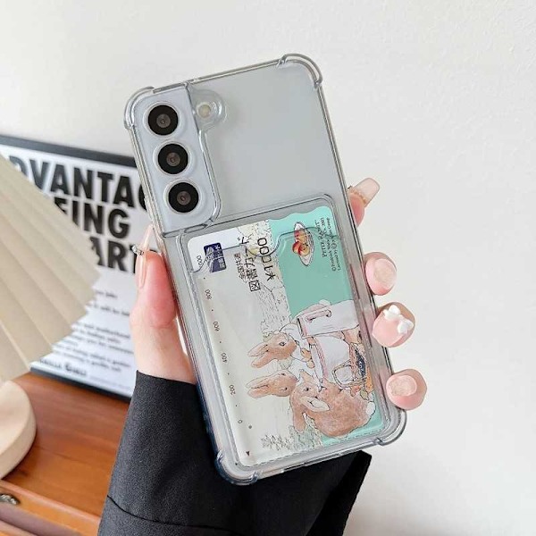 Tyndt stødsikkert mobilcover med kortslot Samsung S23 Plus Transparent