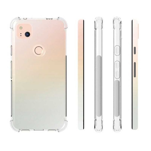Google Pixel 4a 4G / LTE Iskunvaimennin Silicone Case Shockr Transparent