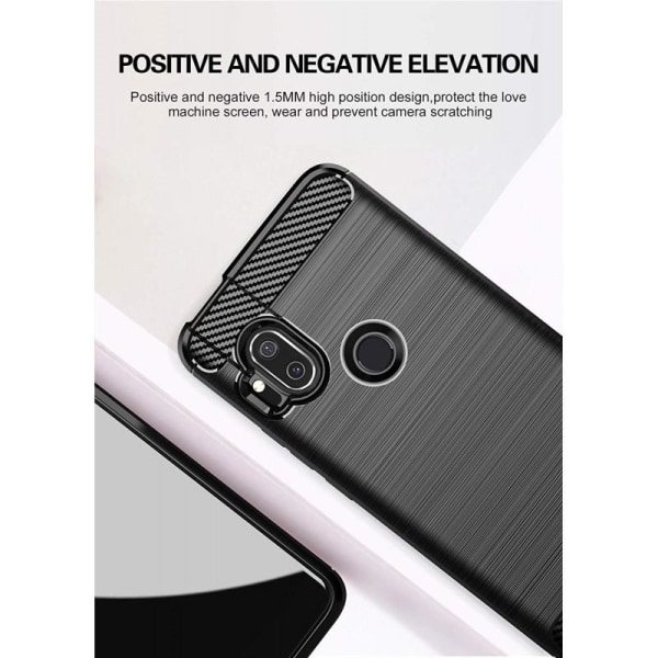Motorola One Hyper iskunkestävä SlimCarbon -kotelo Black