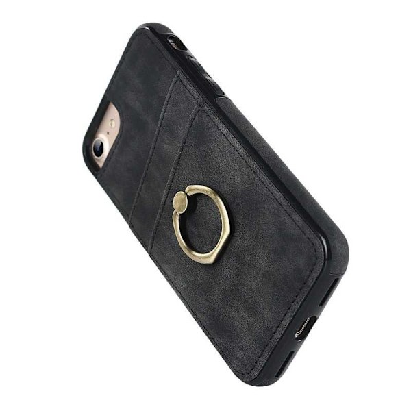 iPhone 7 / 8 / SE 2020 & 2022 Mobilskal med Korthållare Retro V4 Vinröd