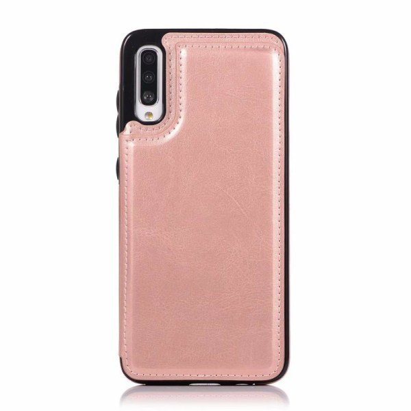 Samsung A50 Shockproof Cover Card Holder 3-SLOT Flippr Rose Gold Pink gold