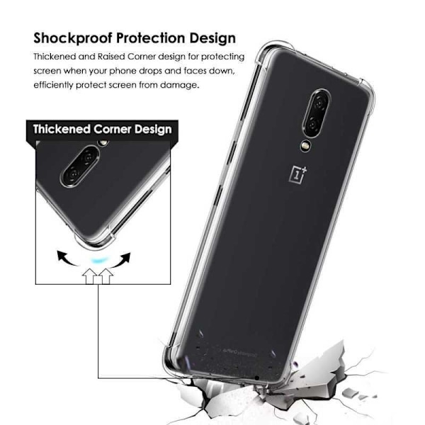 OnePlus 7 stødabsorberende silikoneskal Shockr Transparent