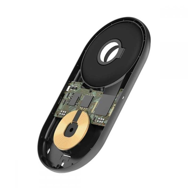 2-i-1 Baseus Planet trådløs oplader + ledningsspole Svart