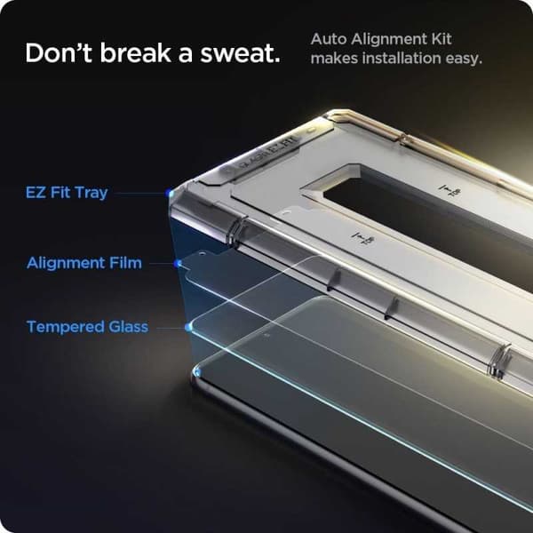 2-PACK Samsung S21 Plus Härdat Glas Installationsram Spigen EZ Fit Transparent
