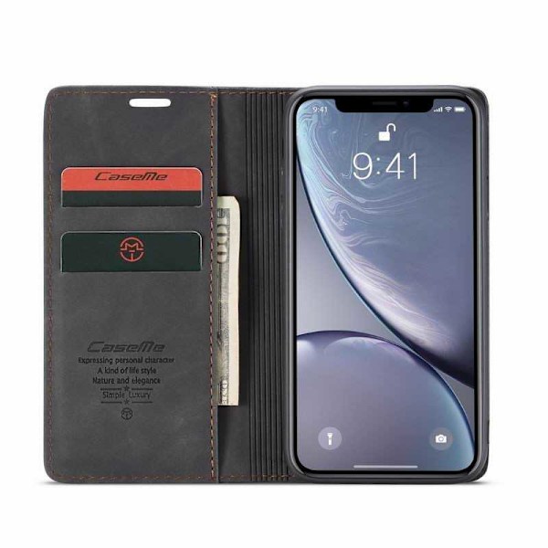 iPhone XR Elegant Flipfodral CaseMe 3-FACK Svart