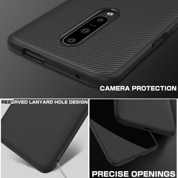 OnePlus 7 Pro Iskunkestävä FullCarbon V3 -kuori Black