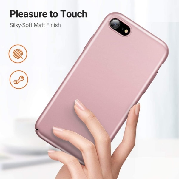iPhone 7 Plus / 8 Plus Ultratynn gummibelagt Cover Basic V2 Pink gold