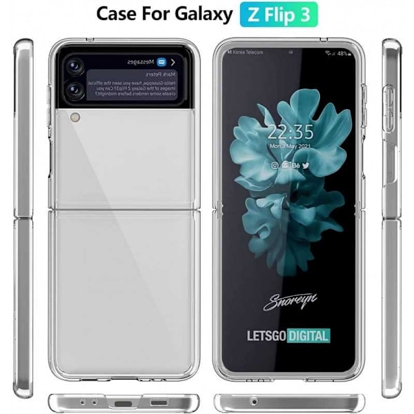 Samsung Z Flip 3 5G Stötdämpande Skal Simple Transparent