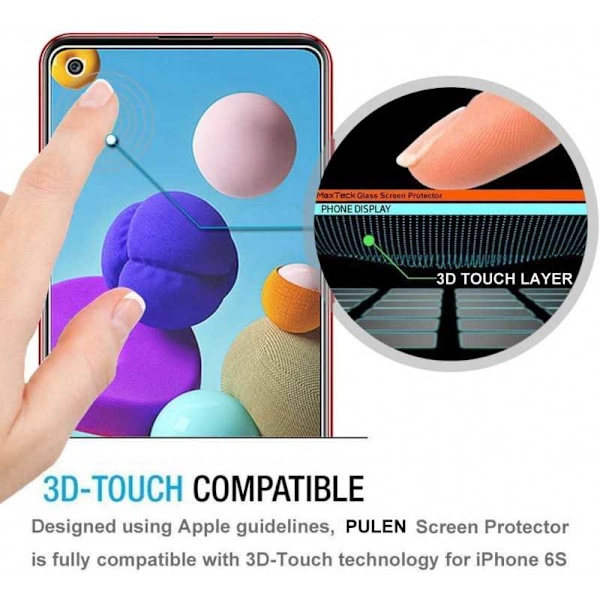 2-PACK Samsung A21s FullFrame 0,26 mm 2,5D 9H karkaistu lasi Transparent
