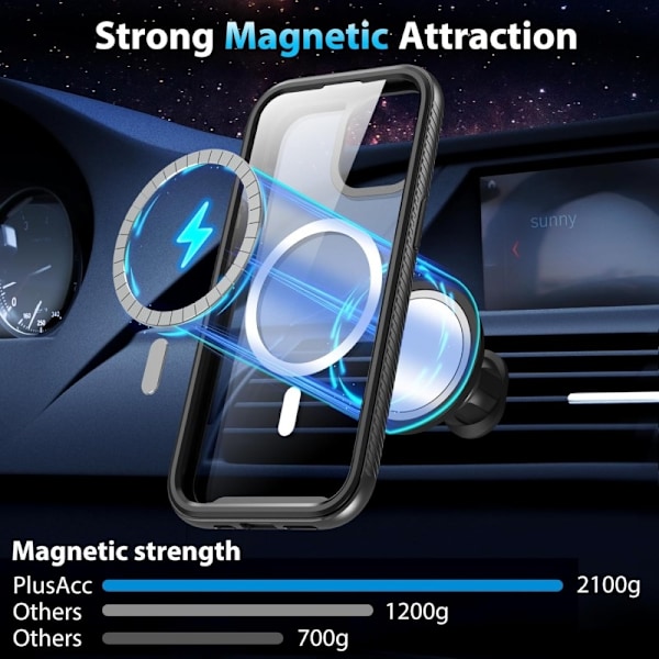 iPhone 14 Pro Heltäckande Magsafe Premium 3D Skal 3in1 ThreeSixty