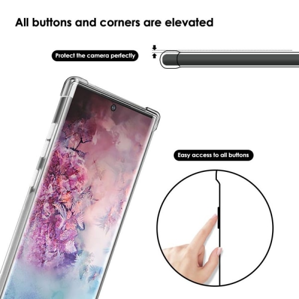 Samsung Note 10 Stöttåligt Skal med Förstärkta Hörn Transparent