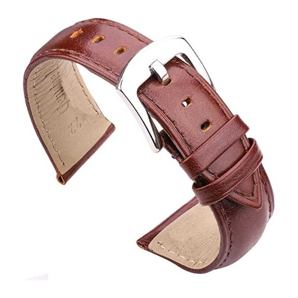Urrem Brun PU-læder 18/20/22mm - Stålspænde Brown 22mm