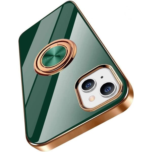 iPhone 15 Elegant & stødsikkert cover med ringholder fejlfri Svart