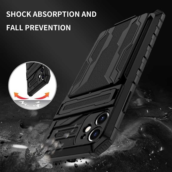 iPhone 11 Stöttåligt Skal Kickstand & Kortfack ThinArmor V3 Svart