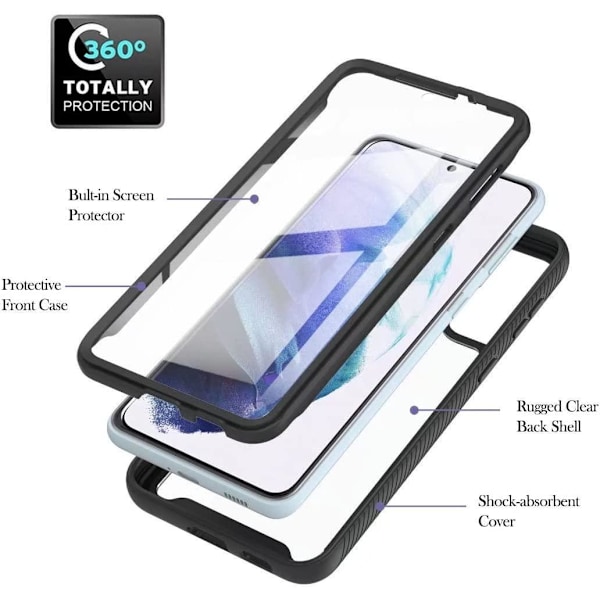 Samsung A54 5G Heltäckande Premium 3D Skal ThreeSixty Transparent
