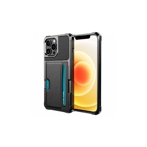 iPhone 13 Pro Max Stöttåligt Skal med Kortfack Solid V2 Svart