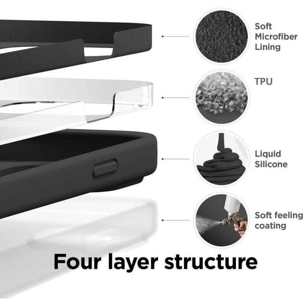 Kuminen minimalistinen MagSafe-kotelo iPhone 13 Pro Max musta Black