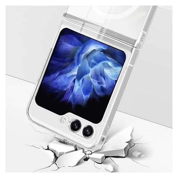 Samsung Z Flip 5 läpinäkyvä iskunvaimenninkotelo, MagSafe-yhteensopiva Transparent