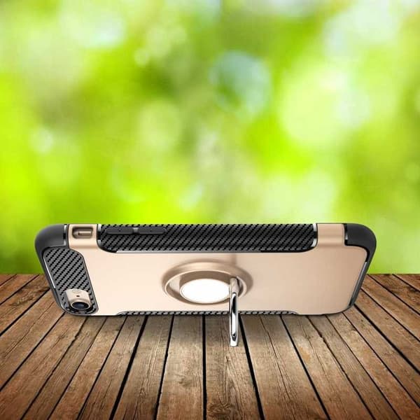 iPhone 8 Praktisk stødsikkert cover med ringholder V2 Black