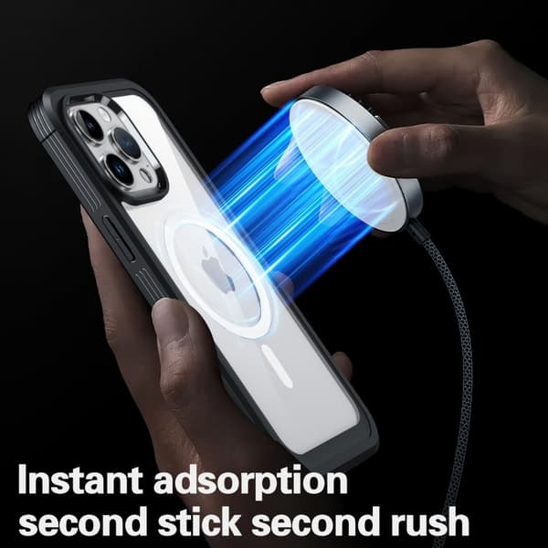 iPhone 15 Pro Heltäckande Magsafe Premium 3D Skal 3in1 ThreeSixty