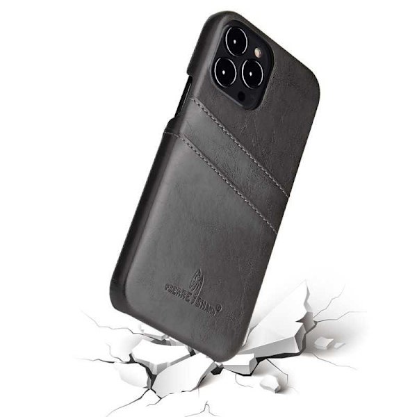iPhone 15 Pro Skal Korthållare Retro Svart