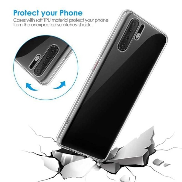 Huawei P30 Pro stødabsorberende silikonecover Enkelt Transparent