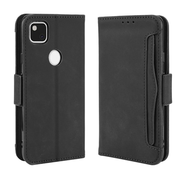 Google Pixel 4a 4G/LTE Wallet Case PU-læder 6-LOMMES Winston V3 Black